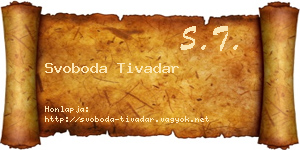 Svoboda Tivadar névjegykártya